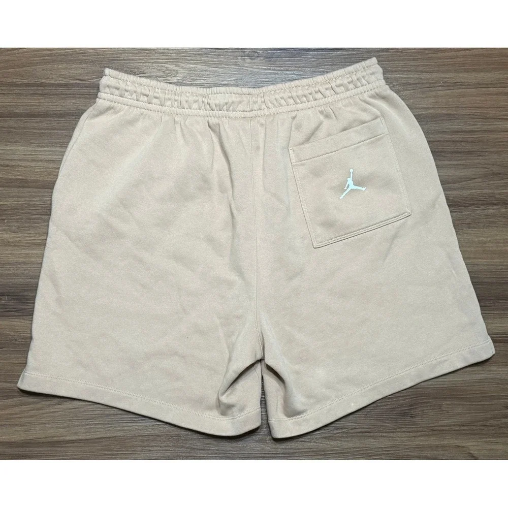 Jordan Flight MVP LOGO Graphic Fleece Shorts Mens Tan Brown Sz XL (FB7023-200)